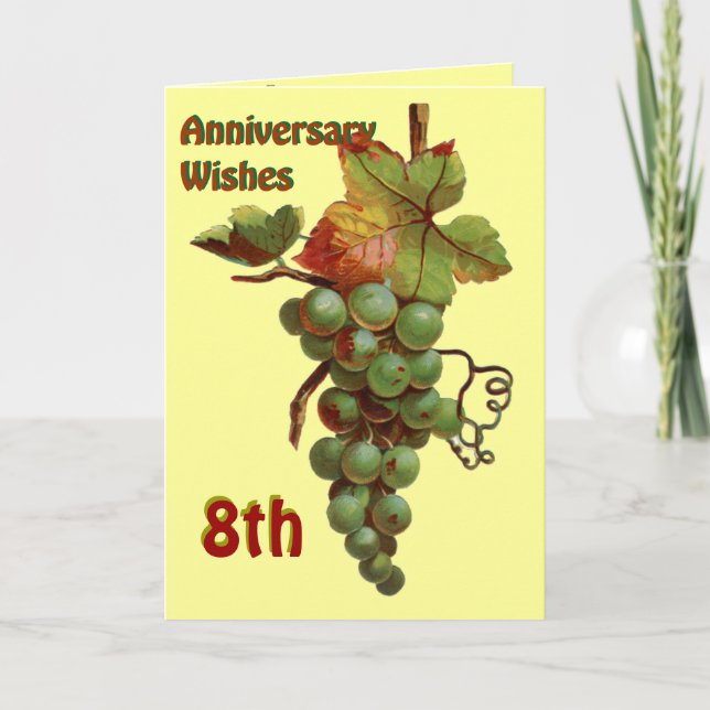 8thAnniversary wishes, customiseable Card (Front)