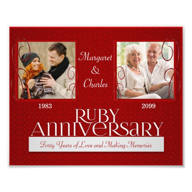 8x10 40th Ruby Annivsersary Photo Collage (Front)