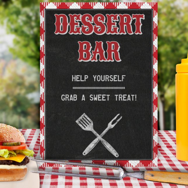 8x10 Backyard BBQ Birthday Dessert Bar Table Sign (Creator Uploaded)