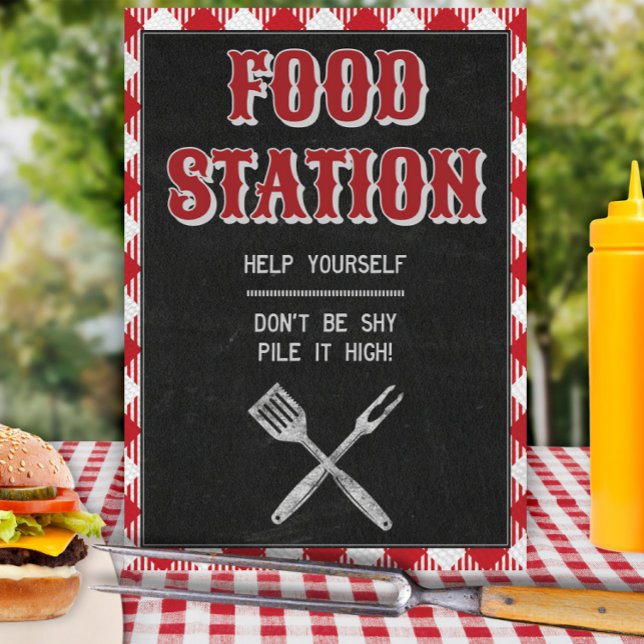 8x10 Backyard BBQ Birthday Food Station Table Sign (Creator Uploaded)