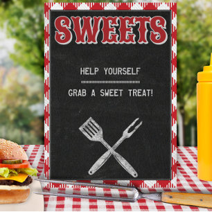 8x10 Backyard BBQ Birthday Sweets Table Sign