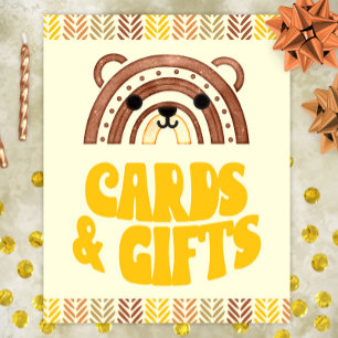 8x10 Cards & Gifts Boho Woodland Bear Birthday Poster