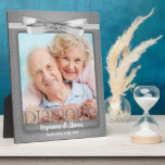 8x10 Diamond 60th Wedding Anniversary Photo Plaque<br><div class="desc">Lovely gift for the diamond anniversary couple. Add a recent photo or wedding photo,  their names and the date of their 60th Wedding Anniversary. Done in an elegant silver print and bow. Great anniversary gift.</div>