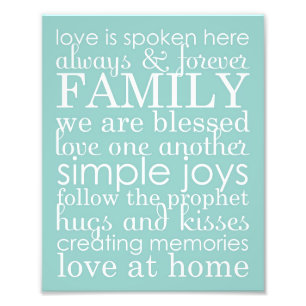 8x10 Family Wedding Word Art Collage House Rules Photo Print