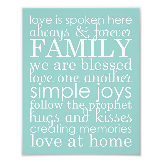 8x10 Family Wedding Word Art Collage House Rules Photo Print (Front)