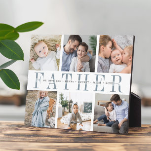 8x10 "Father" Fathers Day Kids Photo Collage Plaque