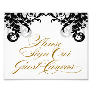 8x10 Flourish Sign Our Guest Canvas for Framing