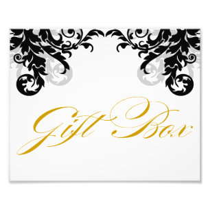 8x10 Flourish Wedding Gift Box Sign for Framing
