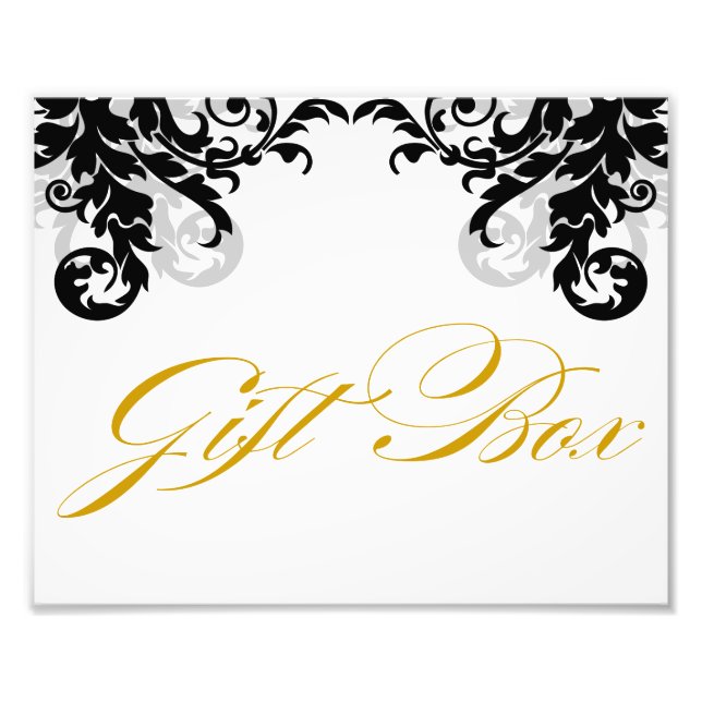 8x10 Flourish Wedding Gift Box Sign for Framing (Front)