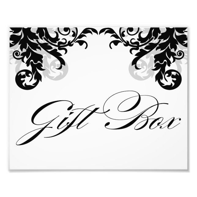 8x10 Flourish Wedding Gift Box Sign for Framing (Front)