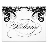 8x10 Flourish Wedding Welcome Sign for Framing