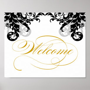 8x10 Flourish Wedding Welcome Sign for Framining