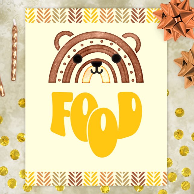 8x10 Food Station Boho Woodland Bear Birthday Poster (Creator Uploaded)