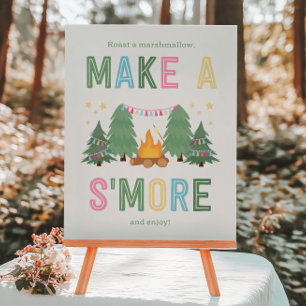 8x10 Girl's Camping Make a S'more Sign