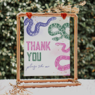 8x10 Girly Snake Birthday Favour Sign