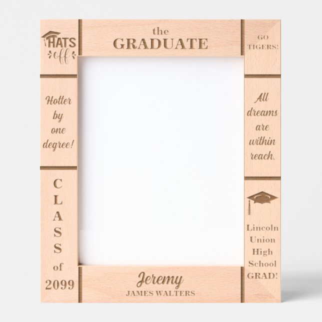 8x10 Graduate Class of Custom Name Year Portrait Etched Frames (Front)