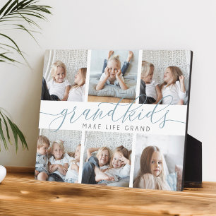 8x10 Grandkids Make Life Grand   Photo Collage Plaque