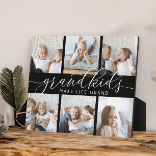 8x10 Grandkids Make Life Grand   Photo Collage Plaque