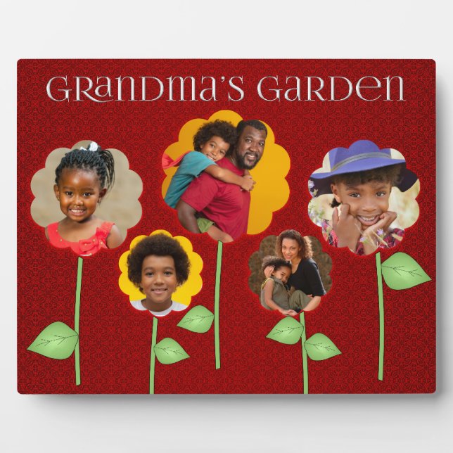 8x10 Grandma's Garden Ruby Red Photos Plaque (Front)