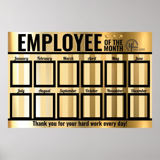 8x10 in photo employee of the month recognition poster (Front)