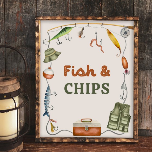 8x10 Inch Fish & Chips Fishing Party Sign (Creator Uploaded)