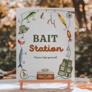 8x10 Inch Fishing Party Bait Station Sign