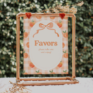 8x10 Inch Peach Favors Sign