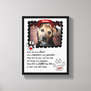 8x10 Pet Memorial Poem Dog Photo Canvas Print
