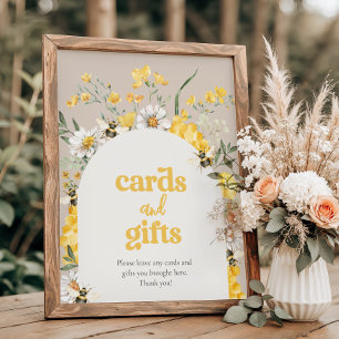 8x10 Printed Wildflower Bee Cards & Gifts Sign