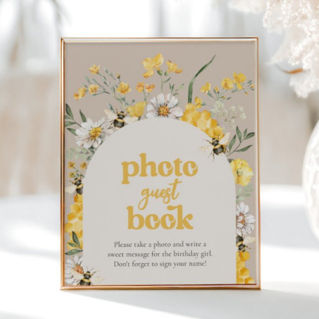 8x10 Printed Wildflower Bee Photo Guest Book Sign (Creator Uploaded)