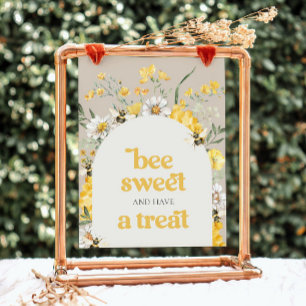 8x10 Printed Wildflower Bee Treat Sign
