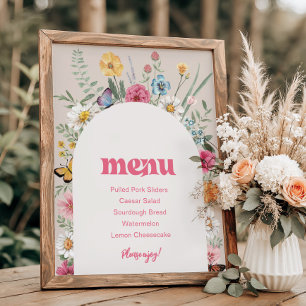 8x10 Printed Wildflower Menu Sign