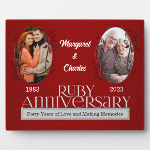 8x10 Ruby 40th Wedding Anniversary Photo Frame