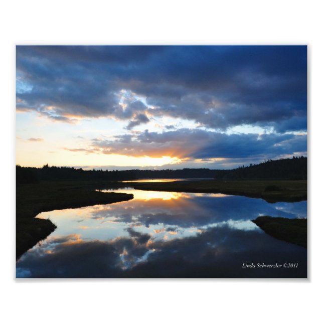 8X10 Sunset Reflection Photo Print (Front)