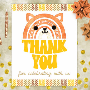 8x10 Thank You Boho Woodland Fox Birthday Poster