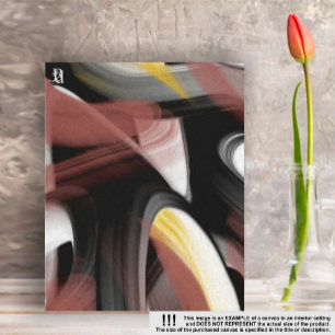 8x10" Trend Abstract Art Black White Powdery Canvas Print