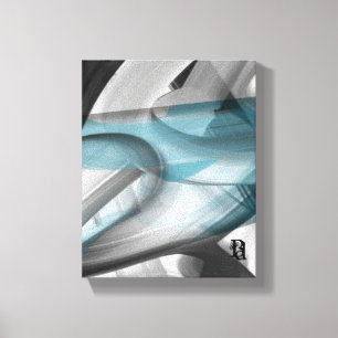 8x10" Trend Abstract Art Canvas Black White Blue Print