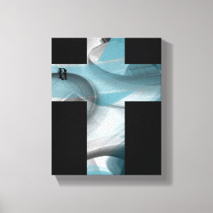 8x10" Trend Abstract Art Canvas Black White Blue Print