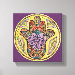 8x8 Hamsa Mandala - Premium Stretched Canvas Print
