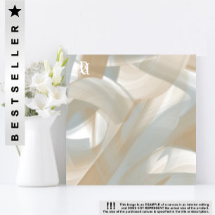 8x8" Sandy Tornado Trend Abstract Art Beige Canvas Print