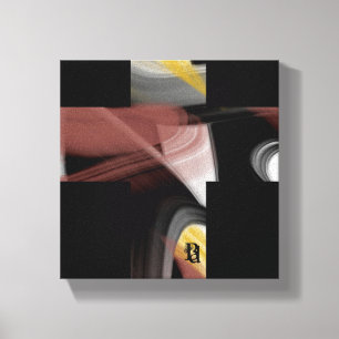 8x8" Trend Abstract Art Black White Powdery Canvas Print
