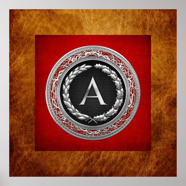 [900] “A” Silver Vintage Monogram Poster (Front)