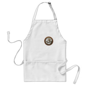 [900] Black and Gold Sacred Eastern Dragon Standard Apron