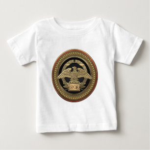 [900] Gold Roman Imperial Eagle on Gold Medallion Baby T-Shirt