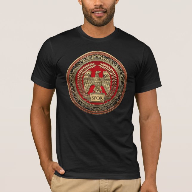 [900] Gold Roman Imperial Eagle T-Shirt (Front)