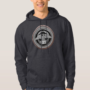 [900] Silver Roman Imperial Eagle over Medallion Hoodie