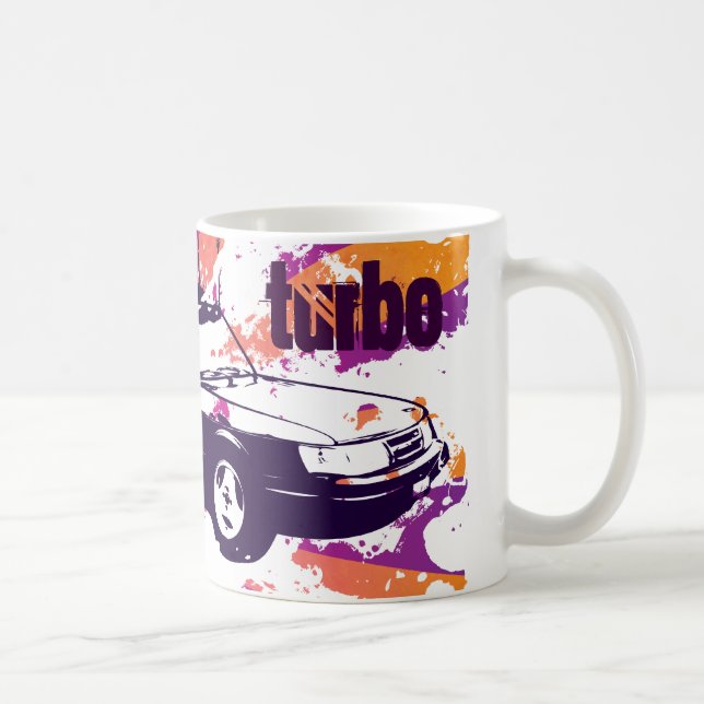 900-vert turbo mug- grunge magenta/orange coffee mug (Right)