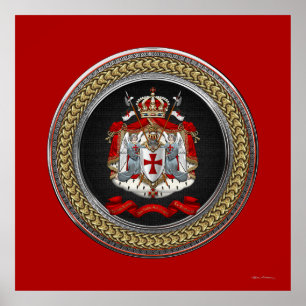 [901] Knights Templar Coat of Arms Poster