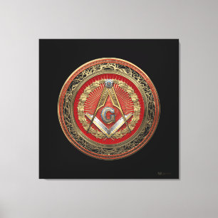 [901] Master Mason - Gold Square & Compasses Canvas Print