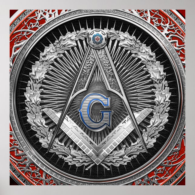 [901] Master Mason - Silver Square & Compasses Poster (Front)